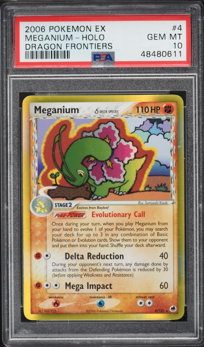 2006 Pokemon EX Dragon Frontiers Holo Meganium #4 PSA 10 GEM MINT