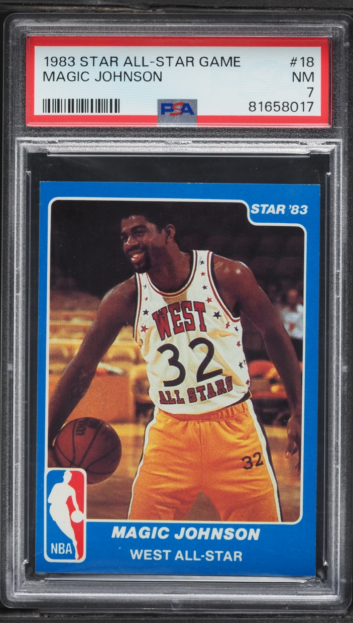 1983 Star Basketball All-Star Game Magic Johnson #18 PSA 7 NRMT