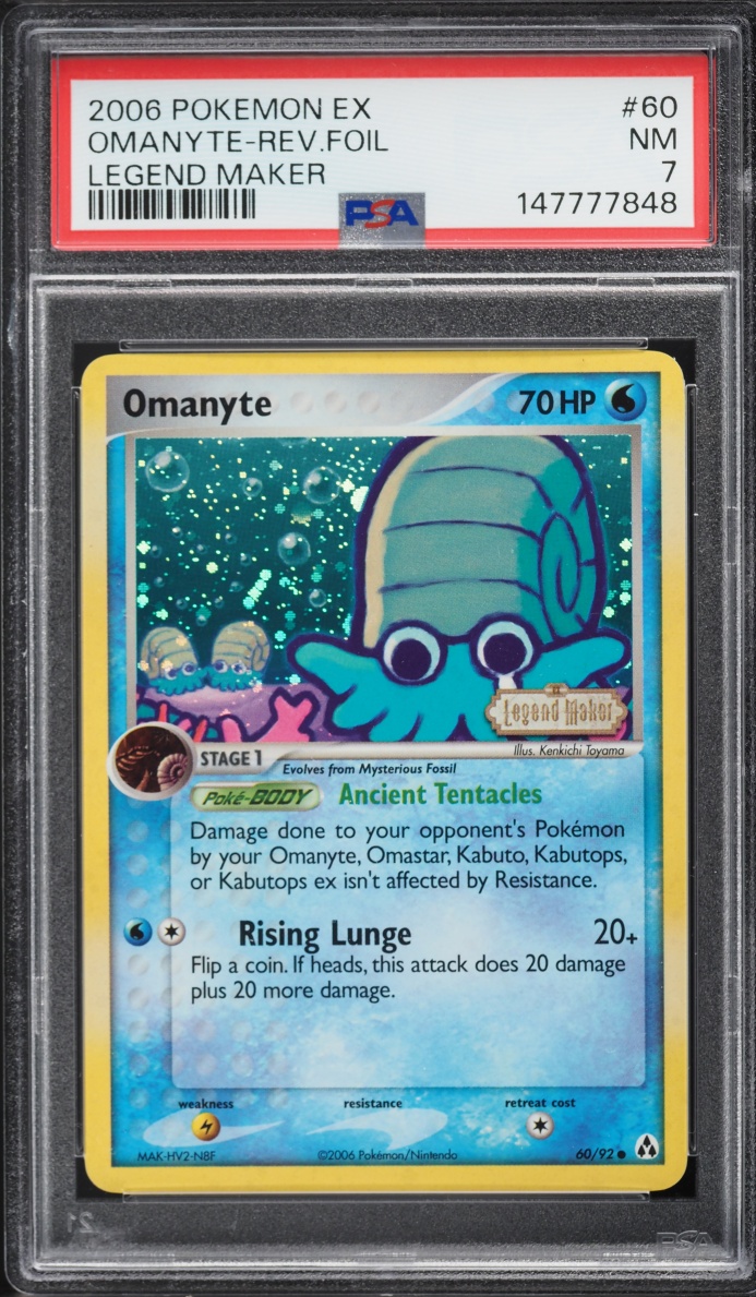 2006 Pokemon EX Legend Maker Reverse Holo Omanyte #60 PSA 7 NRMT