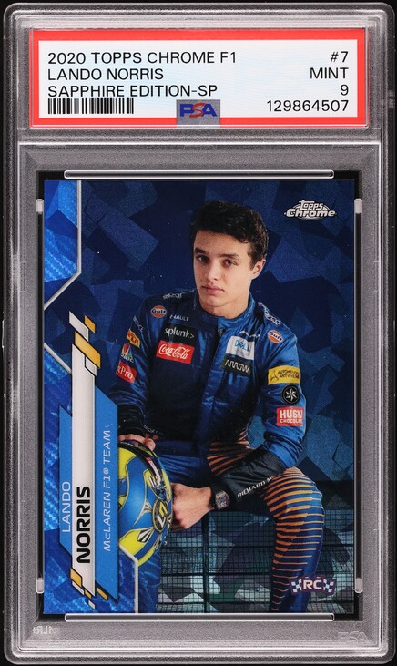 2020 Topps Chrome Formula 1 Refractor Lando Norris ROOKIE #7 PSA