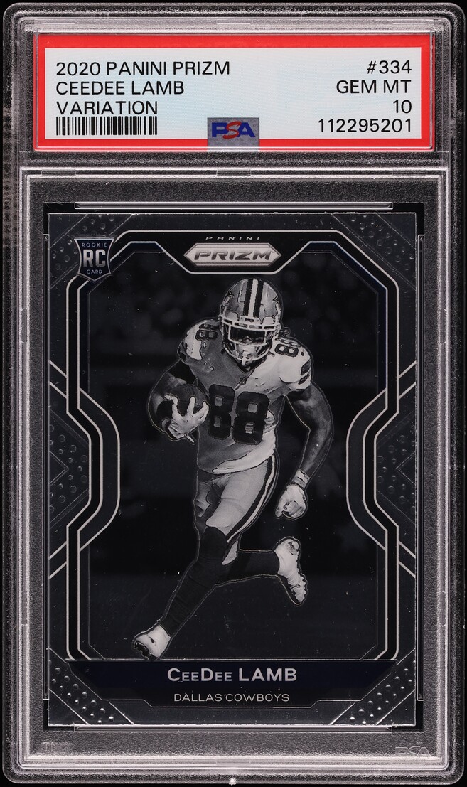2020 Panini Prizm Variation CeeDee Lamb ROOKIE #334 PSA 10 GEM MINT