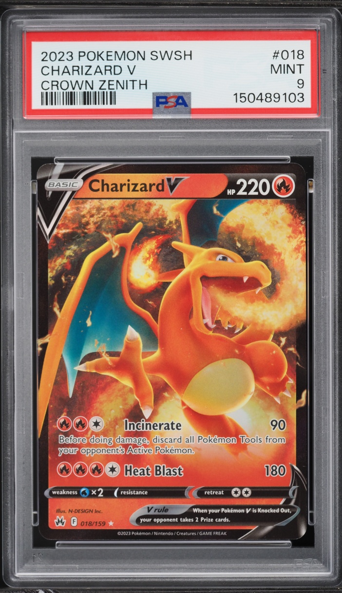 2023 Pokemon Sword & Shield Crown Zenith Holo Charizard V #18 PSA 9 Mint