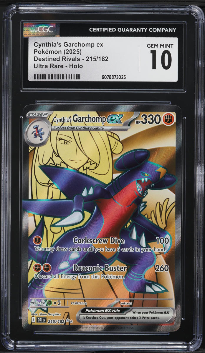 2025 Pokemon SV Destined Rivals Full Art Cynthia's Garchomp ex #215 CGC 10 GEM