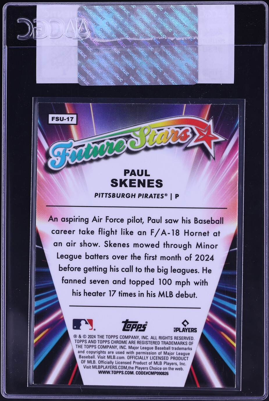 2024 Topps Chrome Update Future Stars Paul Skenes ROOKIE #FSU-17 CGC AUTH