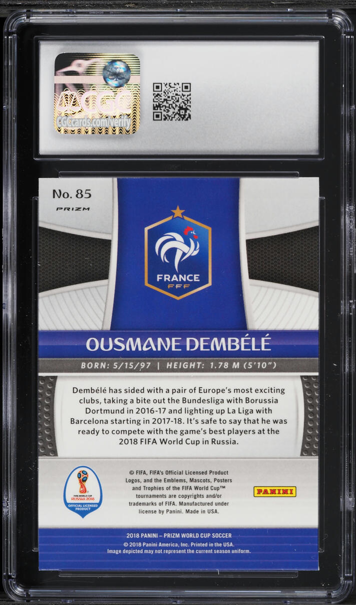 2018 Panini Prizm World Cup Mojo Ousmane Dembele #85 CGC 8 NM-MT