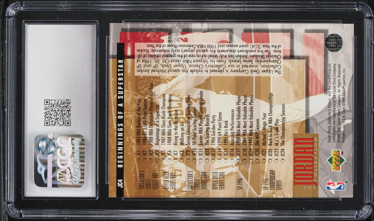1995 Collector's Choice The Jordan Collection Michael Jordan #JC4 CGC 10 GEM