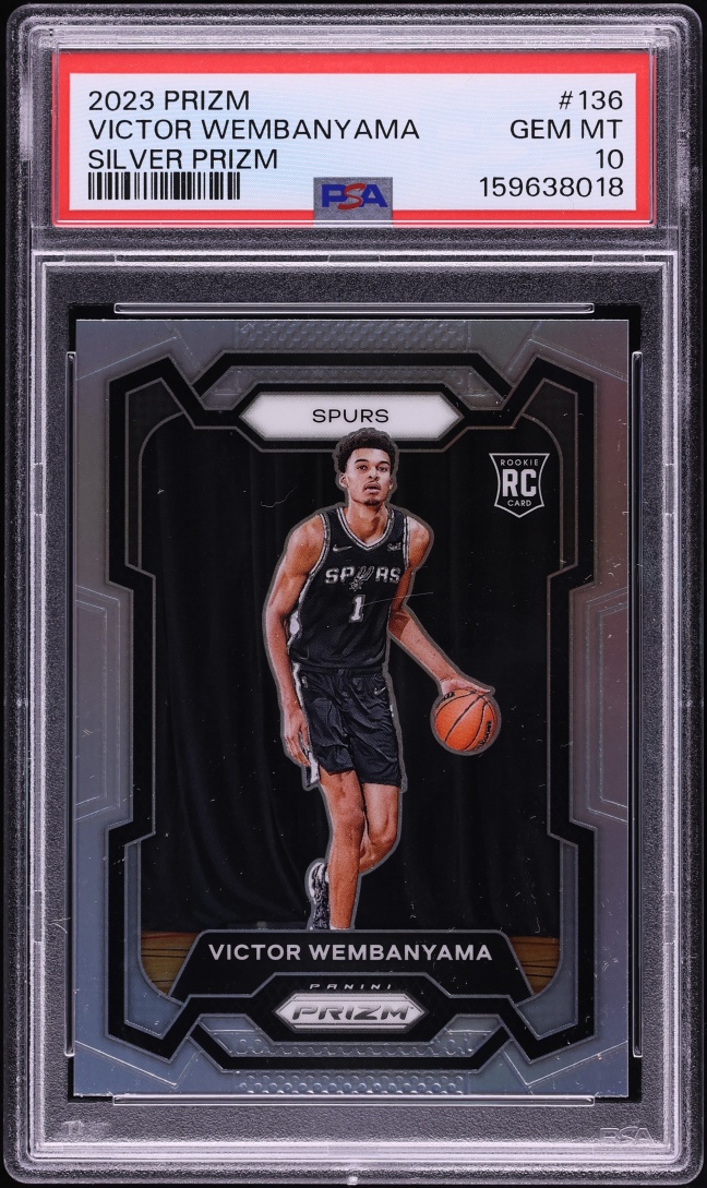 2023 Panini Prizm Silver Victor Wembanyama ROOKIE #136 PSA 10 GEM MINT