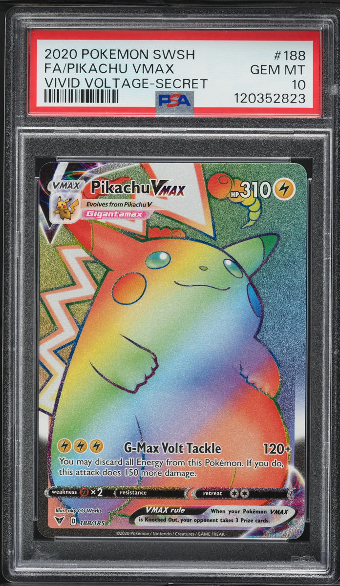 2020 Pokemon SWSH Vivid Voltage Rainbow Rare Pikachu VMAX #188 PSA 10 GEM MINT