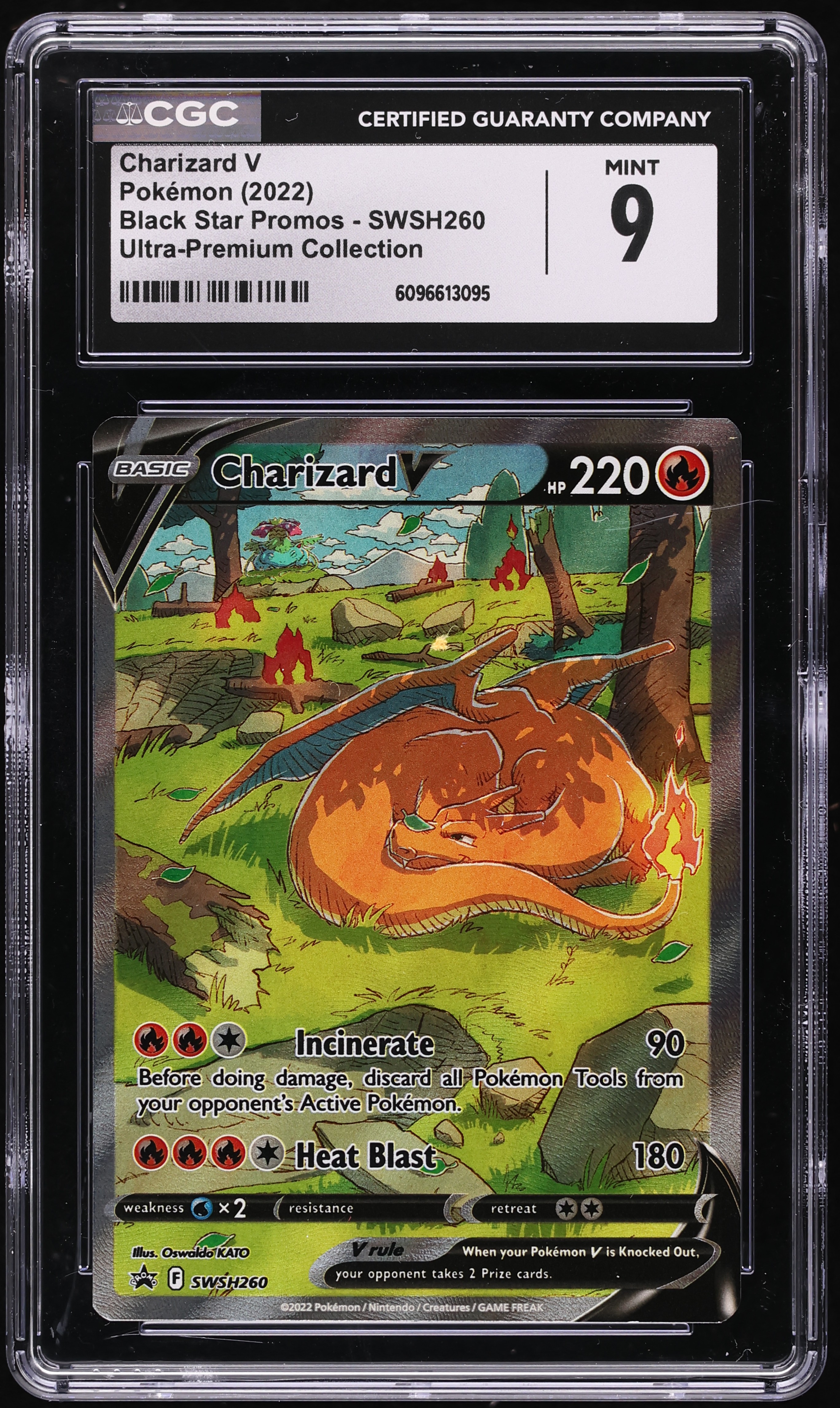 2022 Pokemon Sword & Shield Promo Ultra Premium Full Art Charizard V #SWSH260 CGC 9 MINT