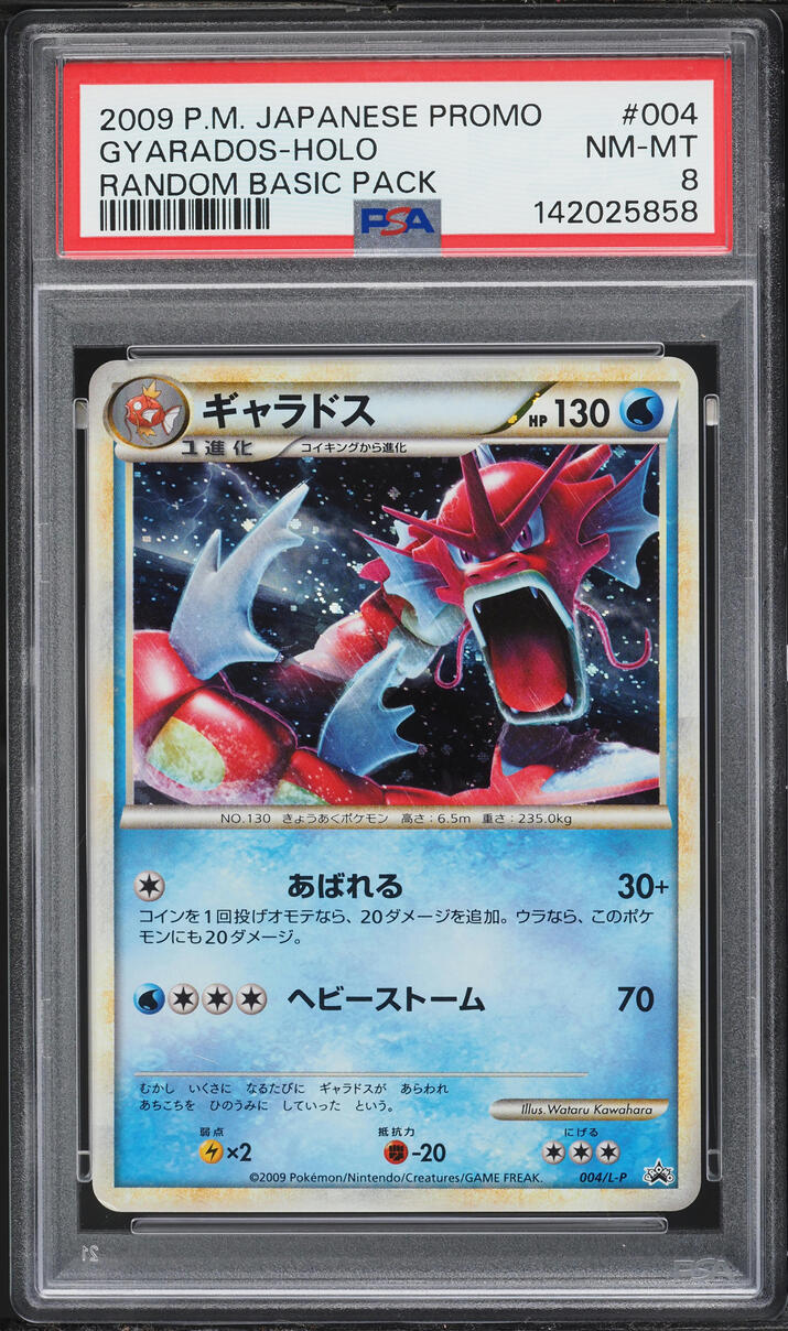2009 Pokemon Japanese Promo Random Basic Pack Holo Gyarados #4 PSA 8 NM-MT