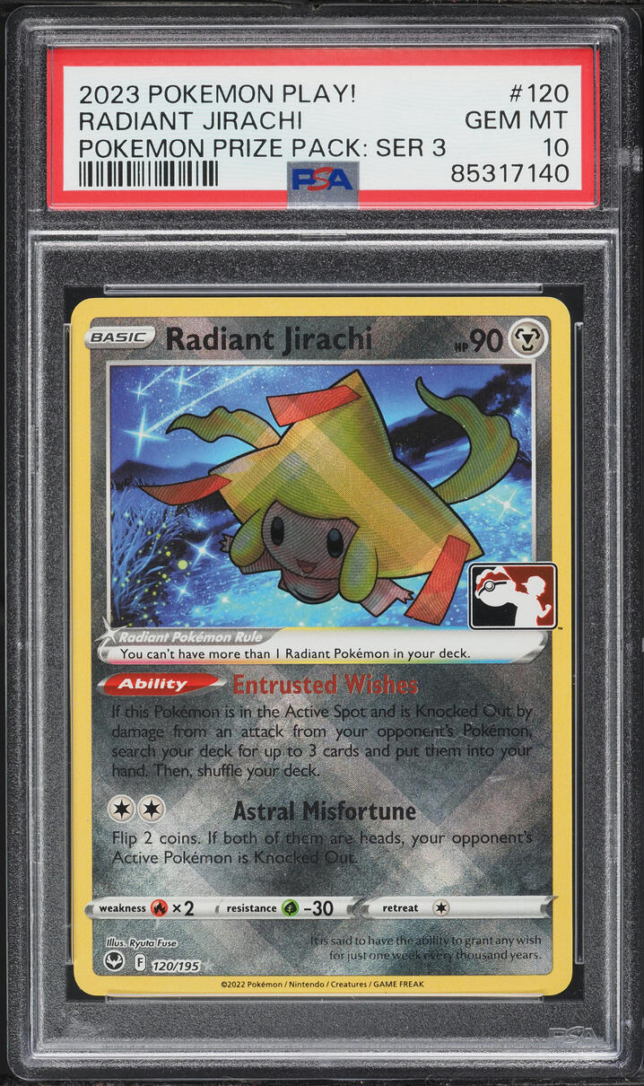 2023 Pokemon Play! Pokemon Prize Pack: Series 3 Radiant Jirachi #120 PSA 10 GEM MINT
