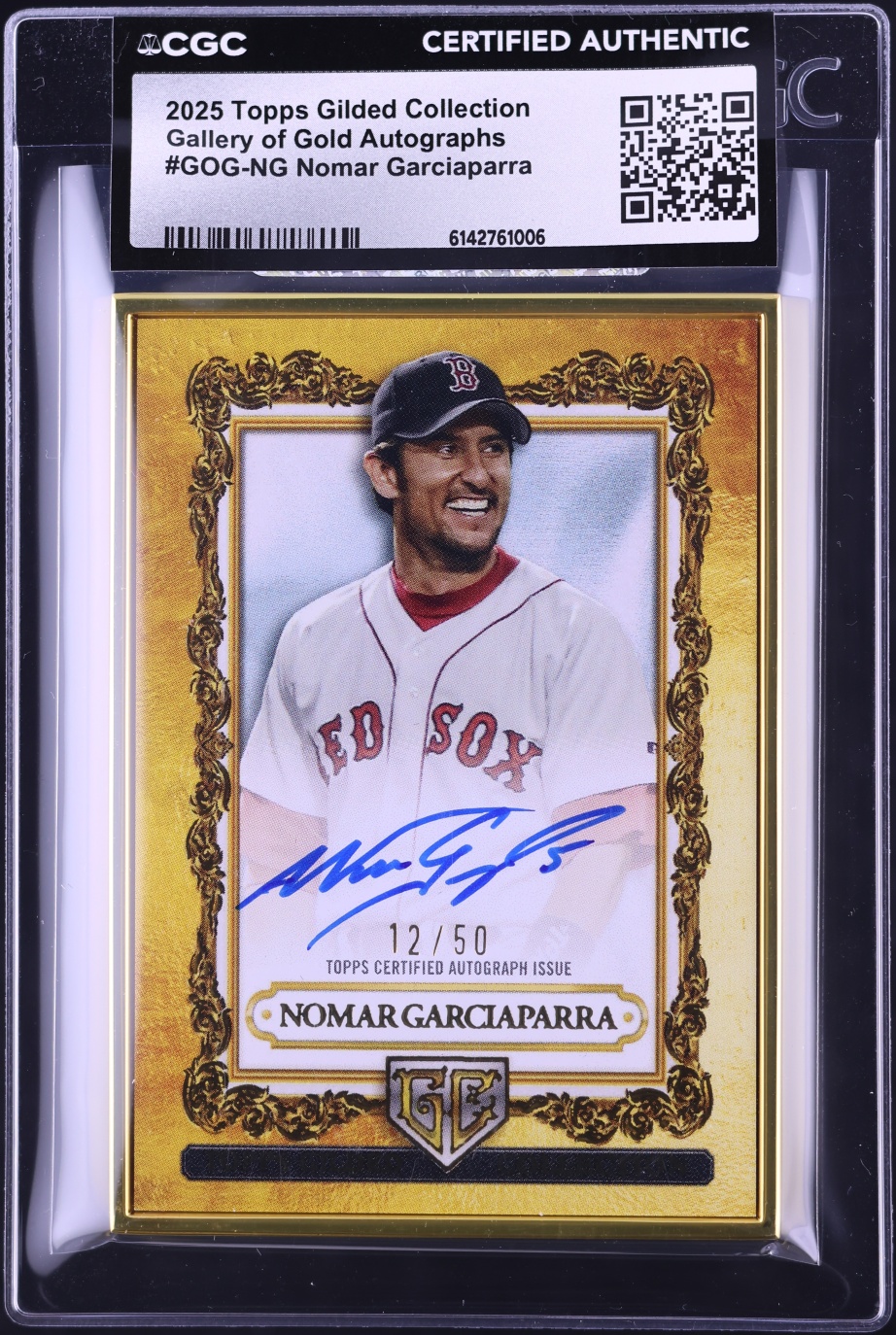 2025 Topps Gilded Collection Gallery Of Gold Nomar Garciaparra AUTO /50 #GOG-NG CGC AUTH