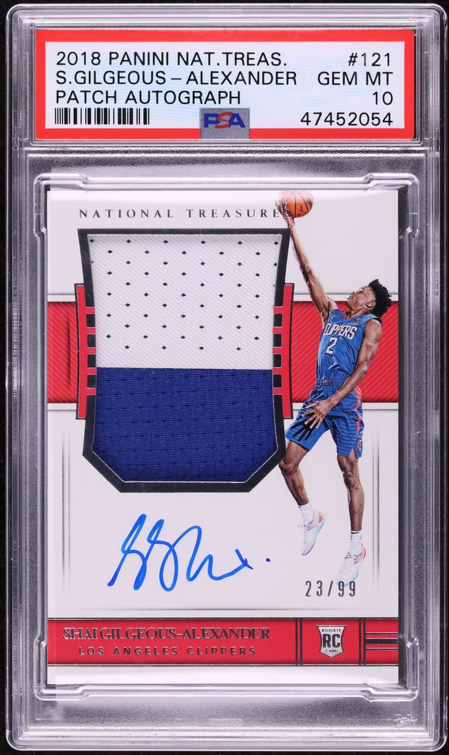 2018 National Treasures Shai Gilgeous-Alexander ROOKIE PATCH AUTO /99 PSA 10 GEM