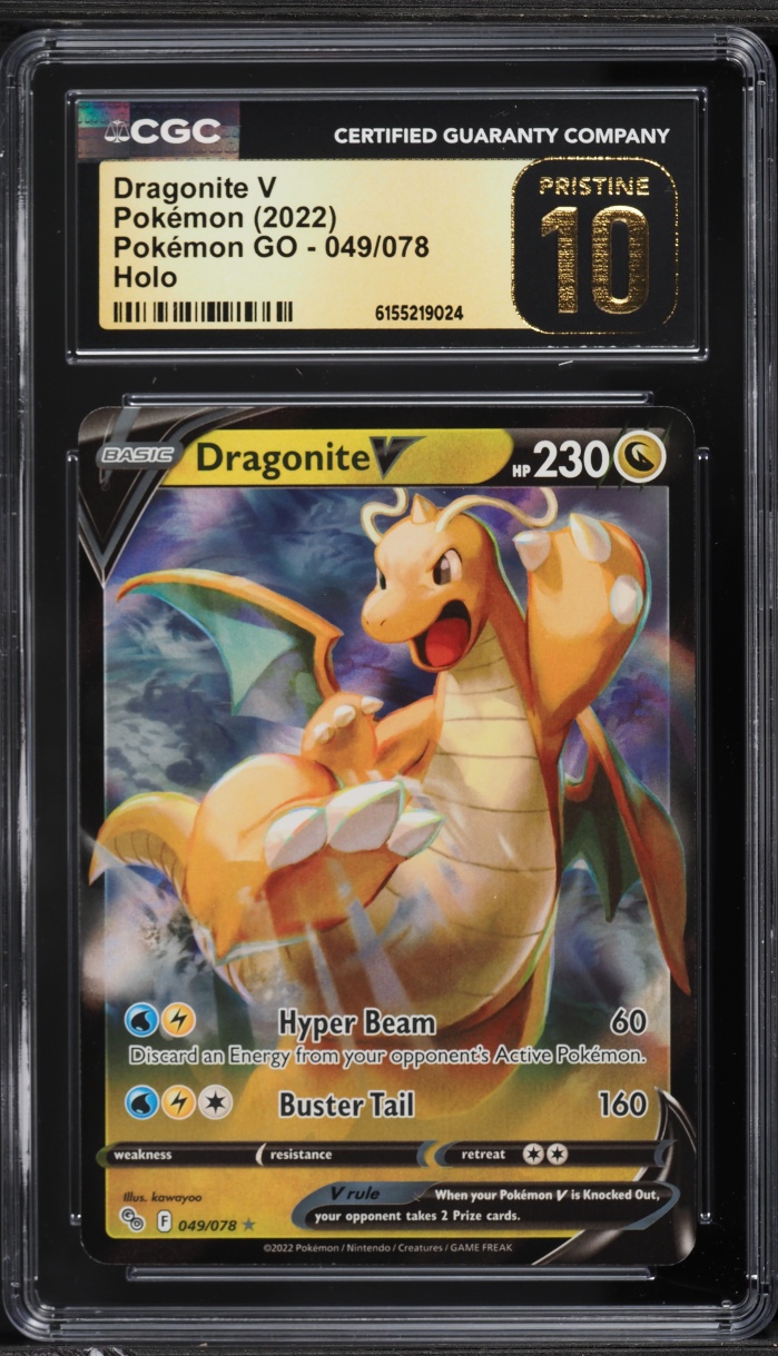 2022 Pokemon Sword & Shield GO Holo Dragonite V #49 CGC 10 PRISTINE