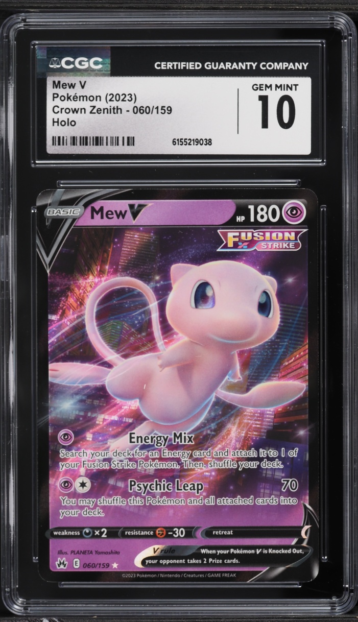 2023 Pokemon Sword & Shield Crown Zenith Holo Mew V #60 CGC 10 GEM MINT