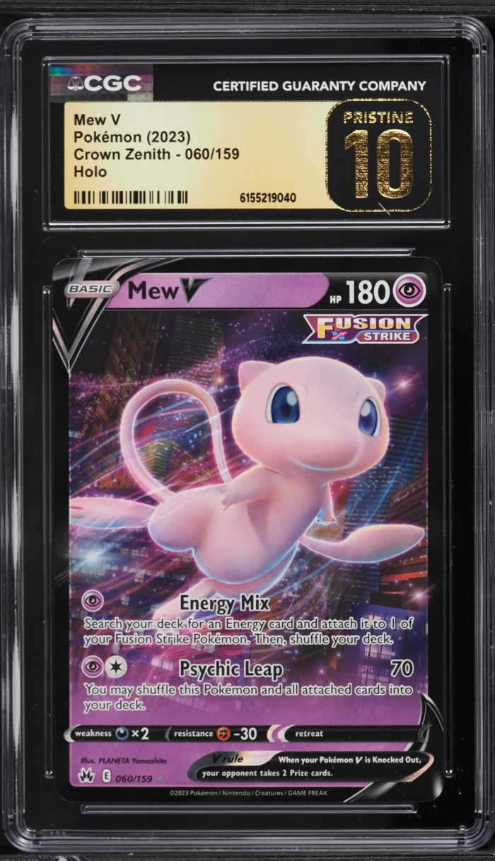 2023 Pokemon Sword & Shield Crown Zenith Holo Mew V #60 CGC 10 PRISTINE