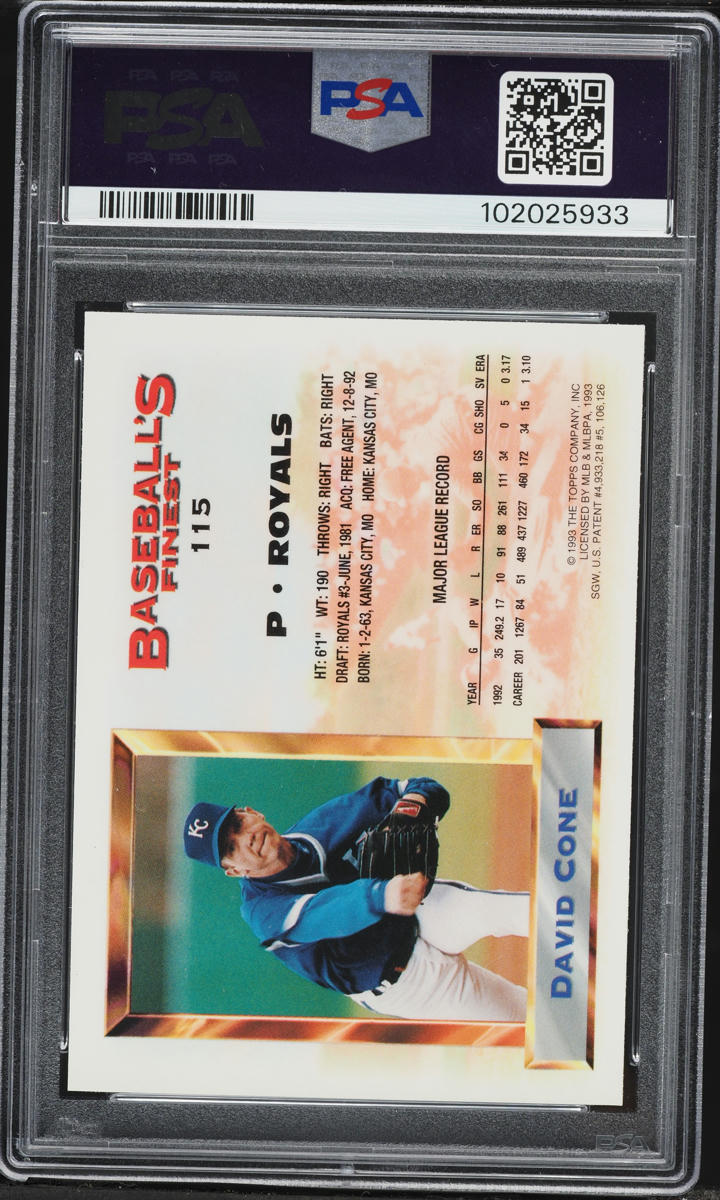 1993 Finest Refractor David Cone ALL-STAR #115 PSA 7 NRMT