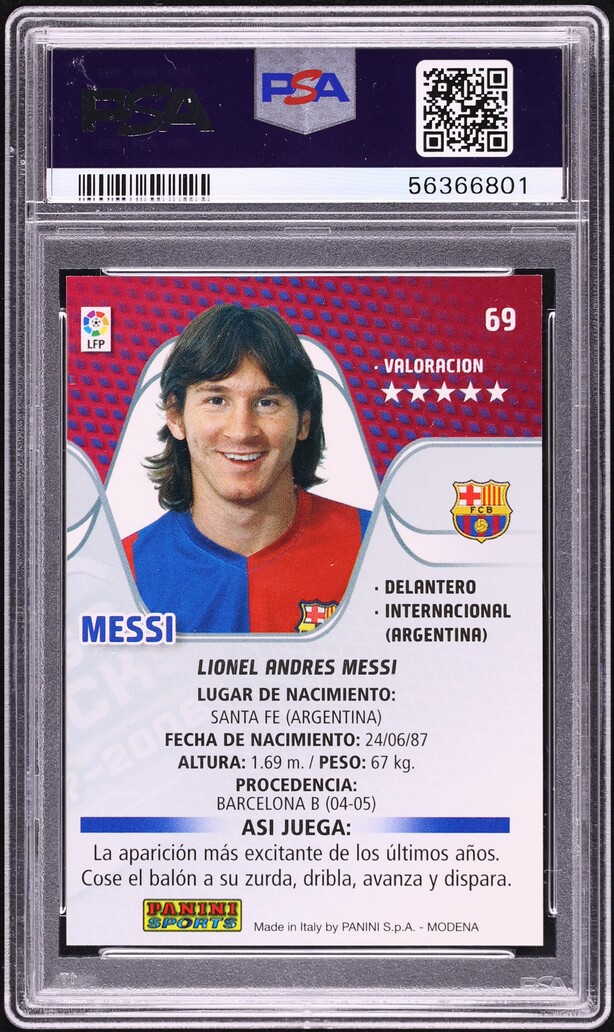 2007 Panini La Liga Mega Cracks Lionel Messi #69 PSA 8 NM-MT