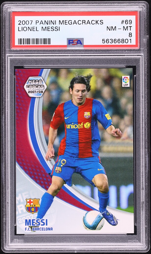 2007 Panini La Liga Mega Cracks Lionel Messi #69 PSA 8 NM-MT