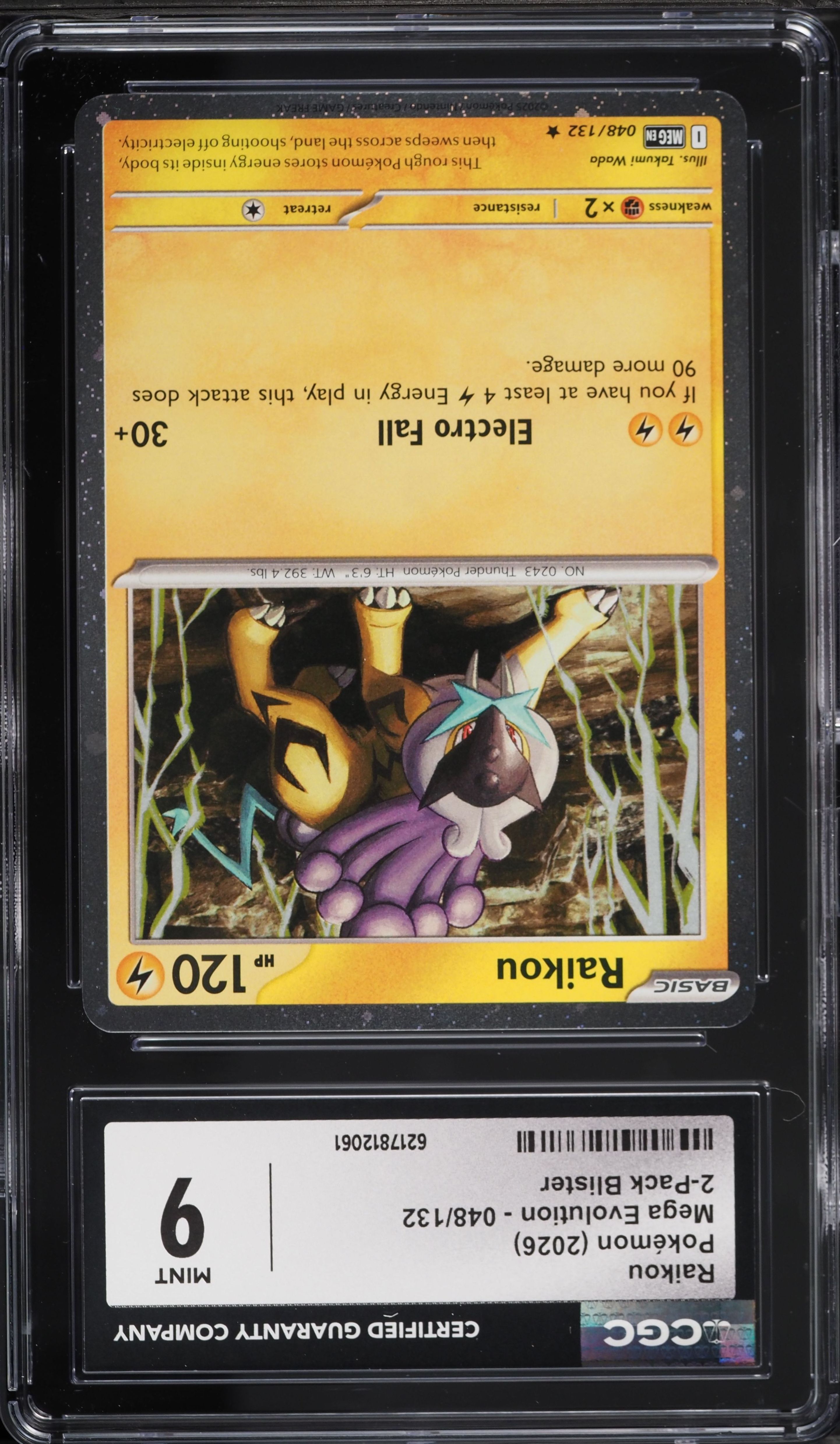 2026 Pokemon Mega Evolution Black Star Promo Raikou #48 CGC 9 MINT