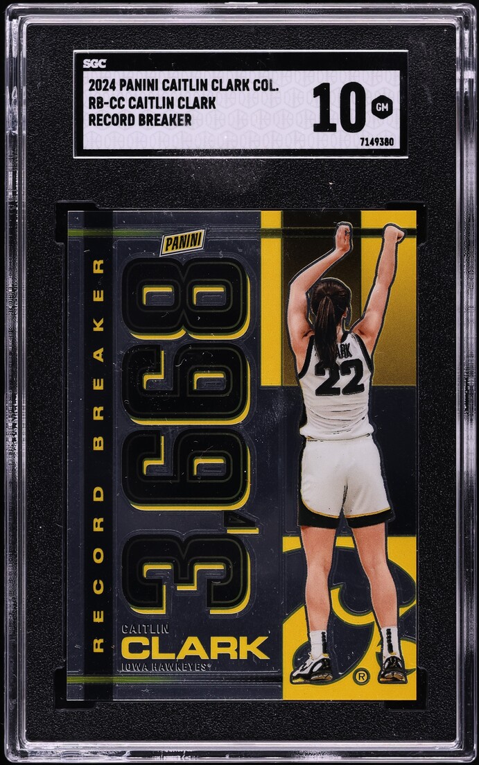 2024 Panini Collection Record Breaker Caitlin Clark ROOKIE #RB-CC SGC 10 GEM