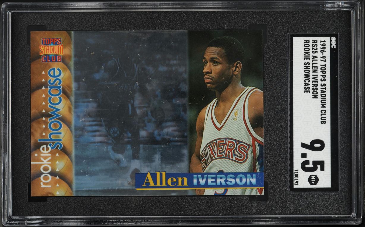 1996 Topps Stadium Club Showcase Allen Iverson ROOKIE #RS25 SGC 9.5 MINT+