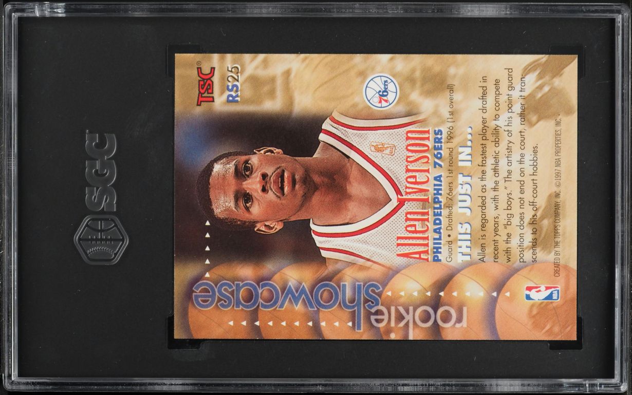 1996 Topps Stadium Club Showcase Allen Iverson ROOKIE #RS25 SGC 9.5 MINT+