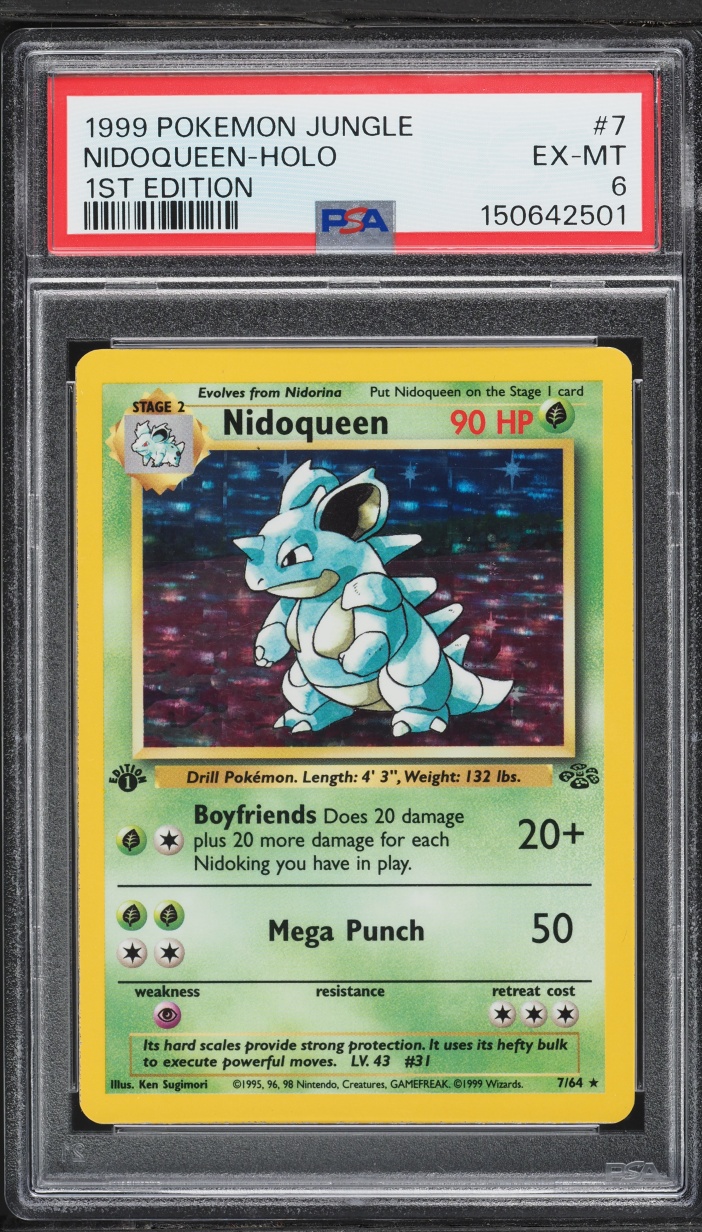 1999 Pokemon Jungle 1st Edition Holo Nidoqueen #7 PSA 6 EXMT