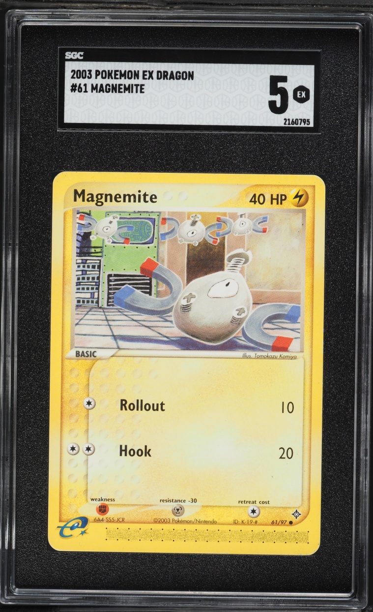 2003 Pokemon EX Dragon Magnemite #61 SGC 5 EX