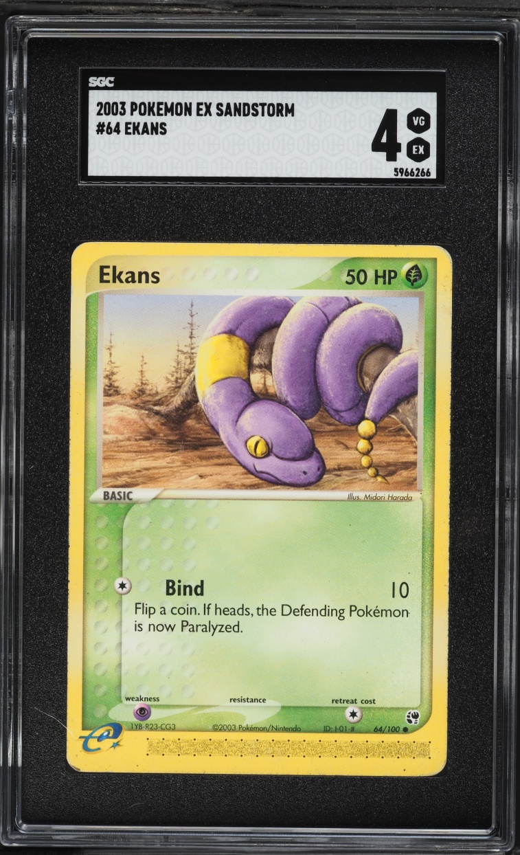 2003 Pokemon EX Sandstorm Ekans #64 SGC 4 VGEX