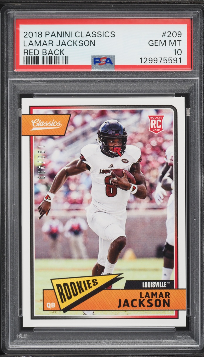 2018 Panini Classics Red Back Lamar Jackson ROOKIE /299 #209 PSA 10 GEM MINT