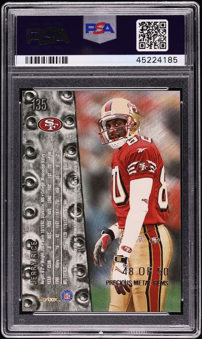 1999 Metal Universe Precious Metal Gems PMG Jerry Rice /50 #135 PSA 8 NM-MT - Photo 2