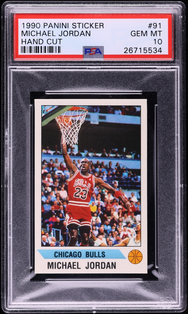 1990 Panini Sticker Michael Jordan #91 PSA 10 GEM MINT