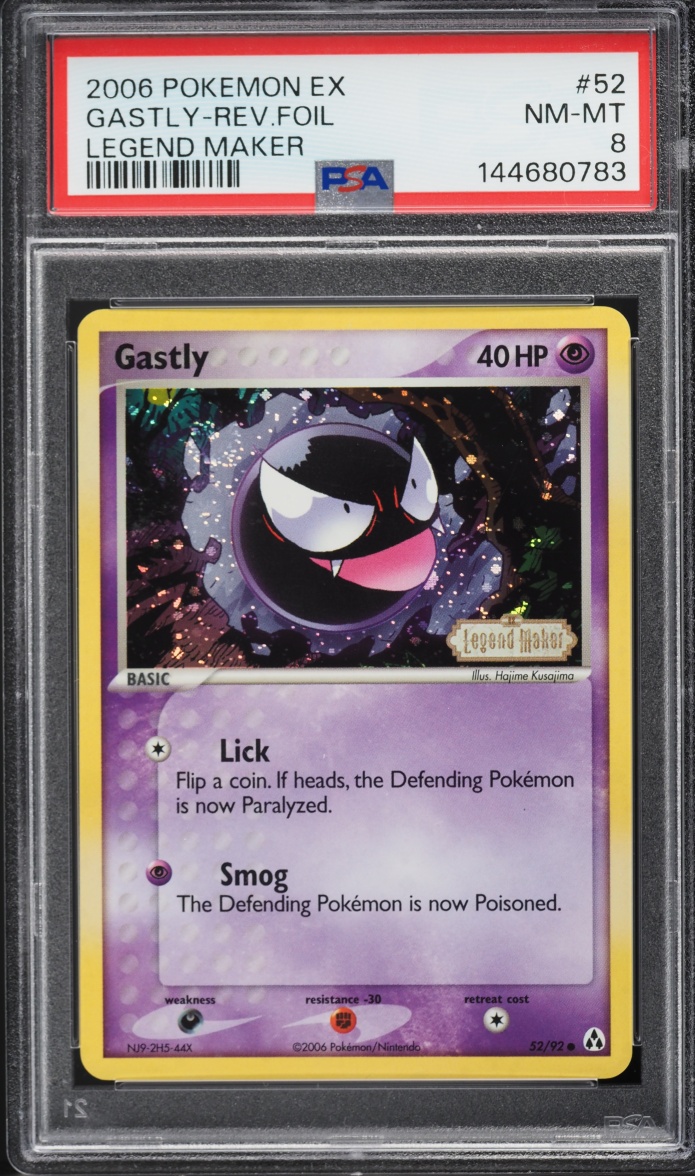 2006 Pokemon EX Legend Maker Reverse Holo Gastly #52 PSA 8 NM-MT