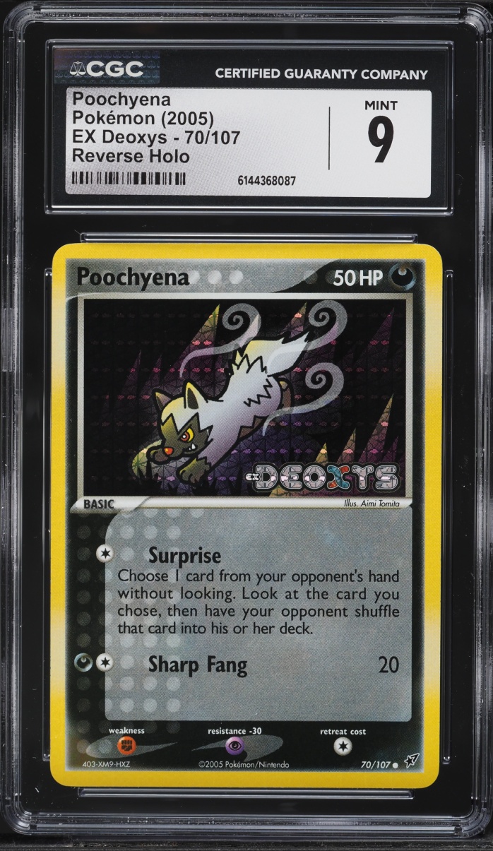 2005 Pokemon EX Deoxys Reverse Holo Poochyena #70 CGC 9 MINT