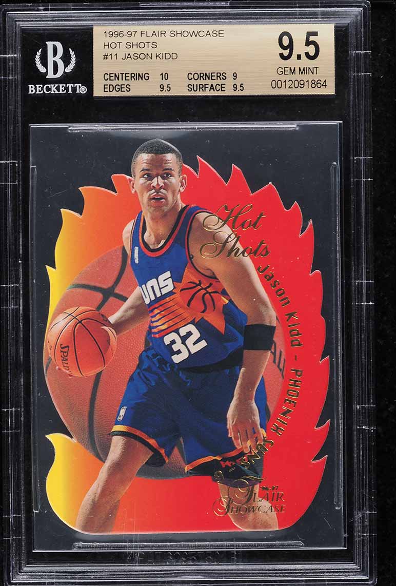 1996 Flair Showcase Hot Shots Die-Cut Jason Kidd #11 BGS 9.5 GEM MINT