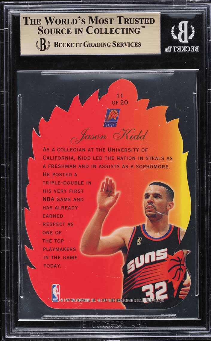 1996 Flair Showcase Hot Shots Die-Cut Jason Kidd #11 BGS 9.5 GEM MINT