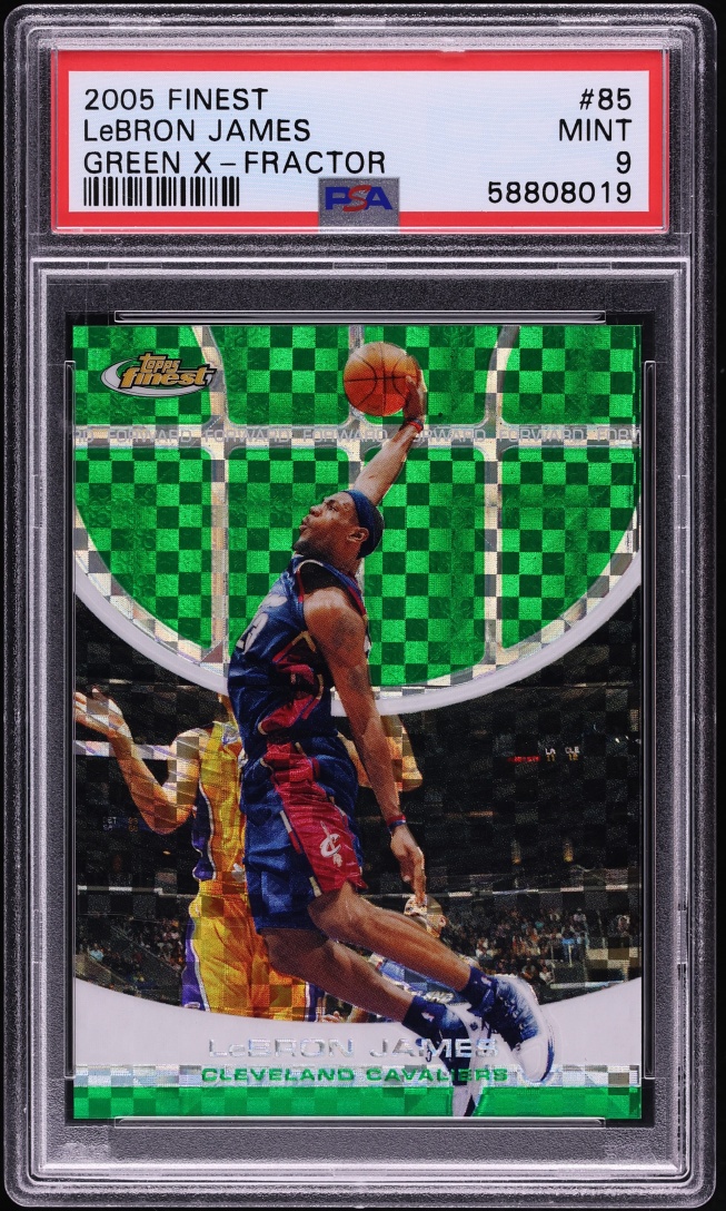 2005 Finest Green Xfractor LeBron James /69 #85 PSA 9 MINT