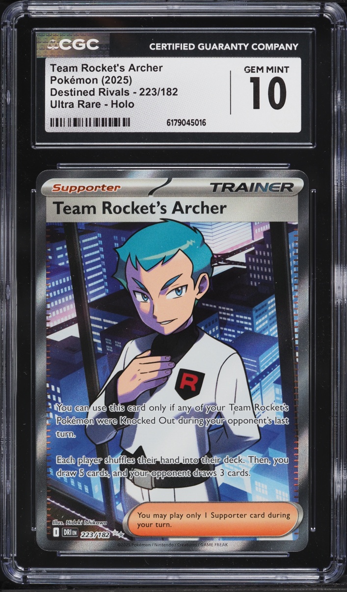 2025 Pokemon Scarlet & Violet Destined Rivals Full Art Team Rocket's Archer #223 CGC 10 GEM