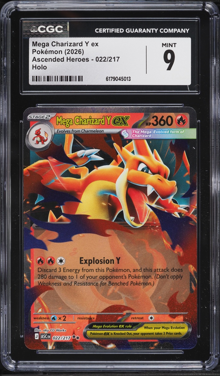 2026 Pokemon Mega Evolution Ascended Heroes Holo Mega Charizard Y ex #22 CGC 9 MINT