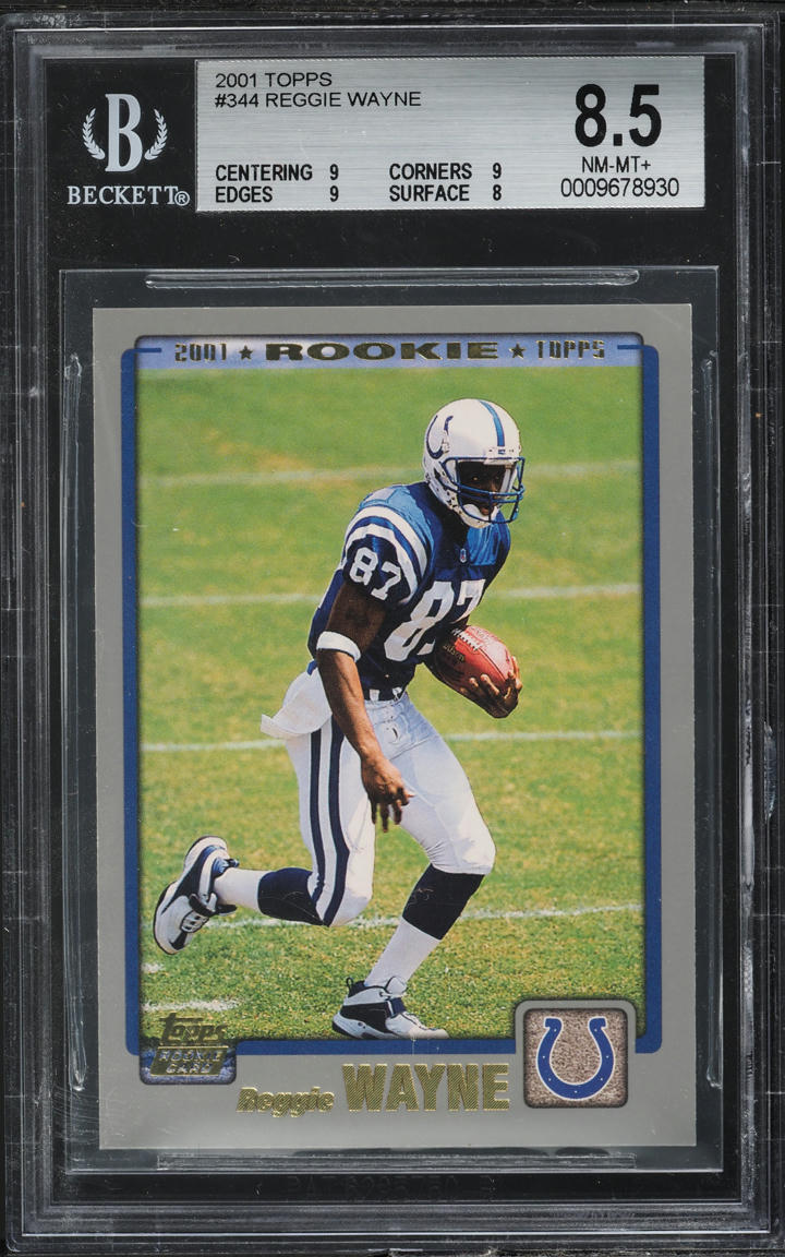 2001 Topps Football Reggie Wayne ROOKIE #344 BGS 8.5 NM-MT+