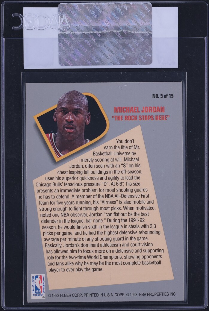 1992 Fleer Total D Michael Jordan #5 CGC AUTH