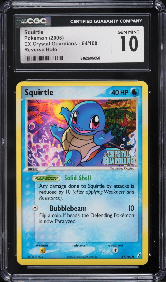2006 Pokemon EX Crystal Guardians Reverse Holo Squirtle #64 CGC 10 GEM MINT