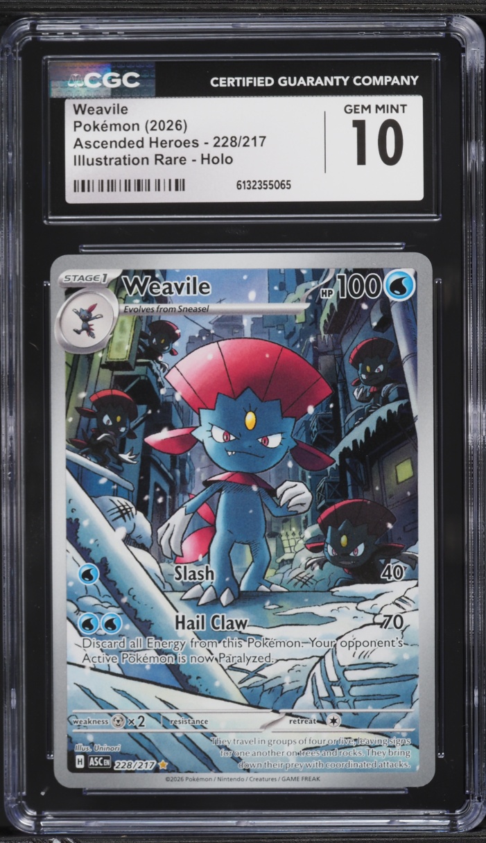 2026 Pokemon Mega Evolution Ascended Heroes IR Weavile #228 CGC 10 GEM MINT