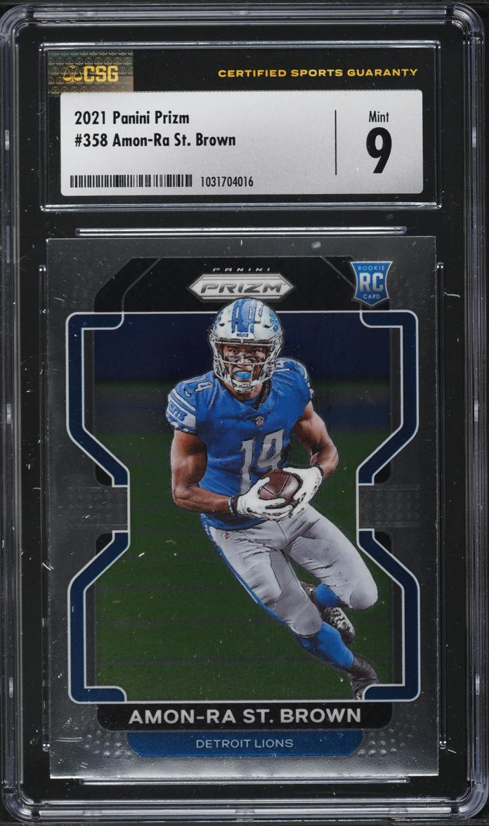2021 Panini Prizm Amon-Ra St. Brown ROOKIE #358 CSG 9 MINT