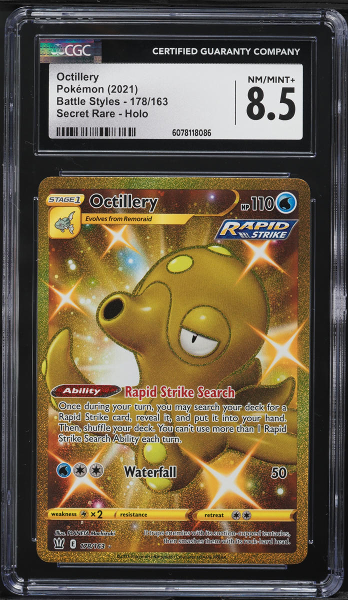 2021 Pokemon Sword & Shield Battle Styles Gold Rare Octillery #178 CGC ...