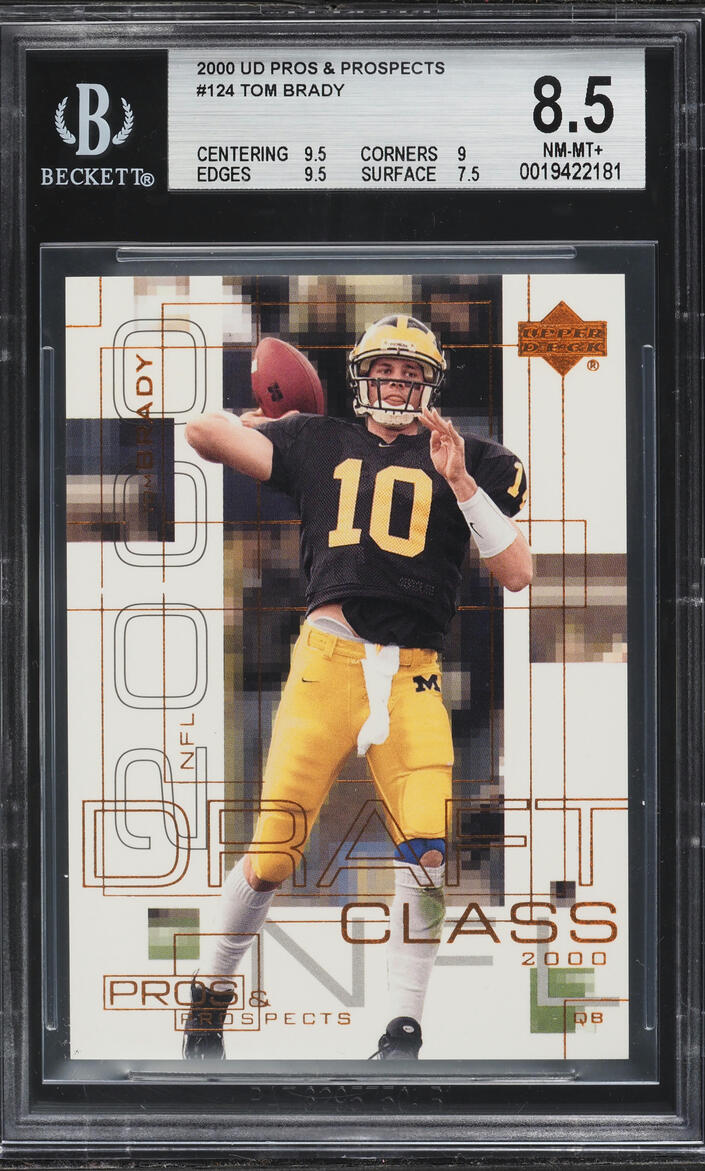 2000 Upper Deck Pros & Prospects Tom Brady ROOKIE /1000 #124 BGS 8.5 NM-MT+