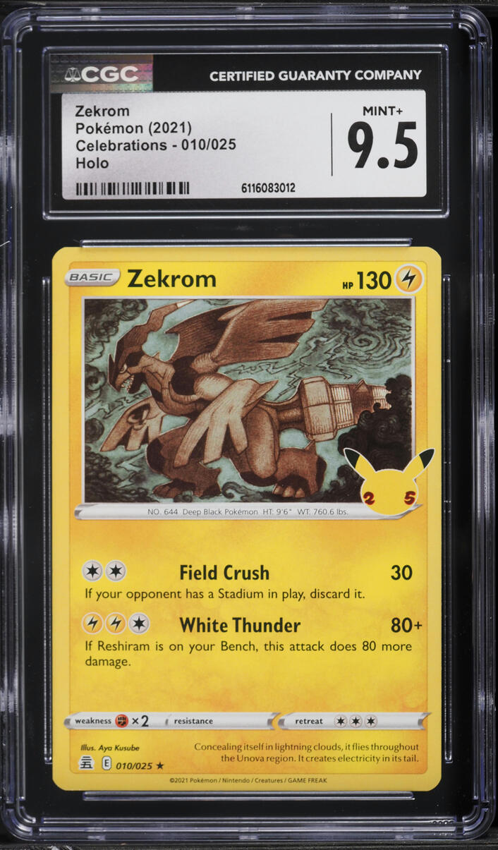 2021 Pokemon Sword & Shield Celebrations Holo Zekrom #10 CGC 9.5 MINT+
