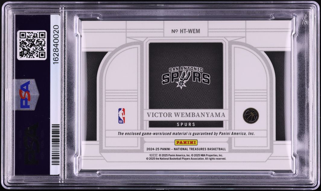 2024 National Treasures Highly Treasured Victor Wembanyama NIKE LOGO PATCH 1/1 #WEM PSA 8 NM-MT