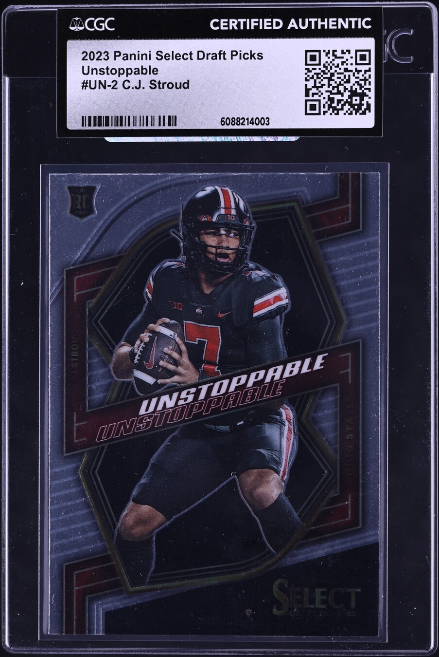 2023 Select Draft Picks Unstoppable C.J. Stroud ROOKIE #UN-2 CGC AUTH